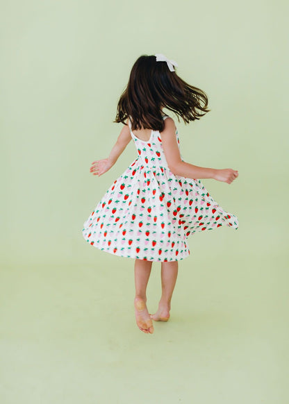 Sleeveless Twirl Dress- Strawberry Blush