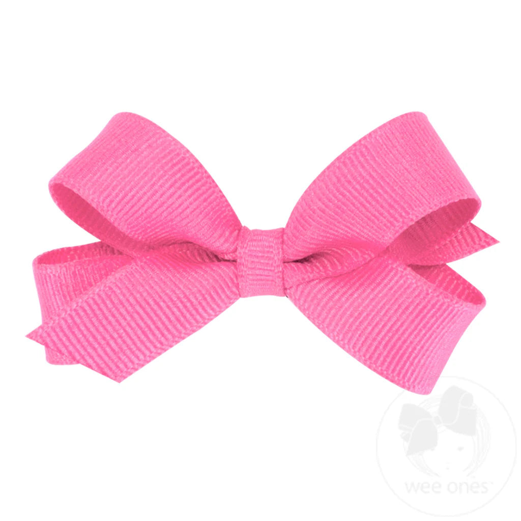 Tiny Grosgrain Bow, Hot Pink