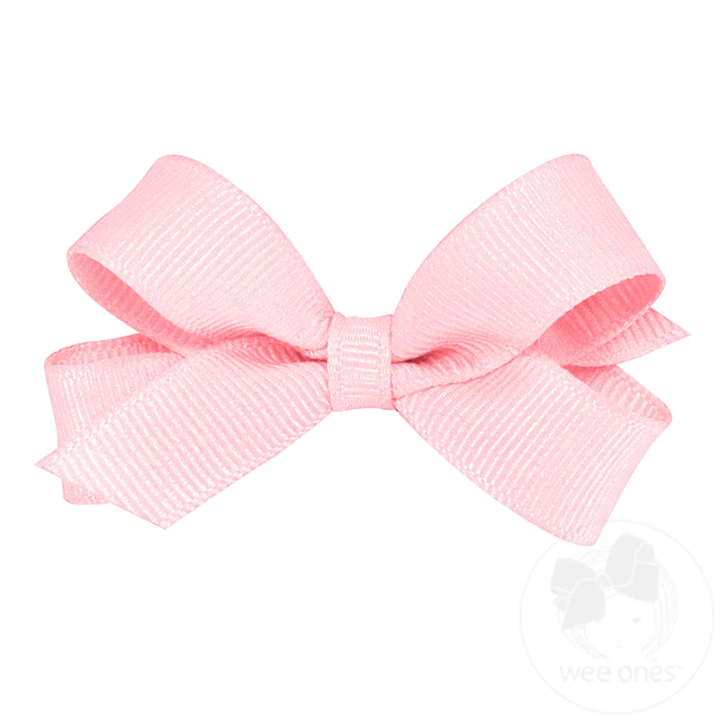 Tiny Grosgrain Bow, Light Pink
