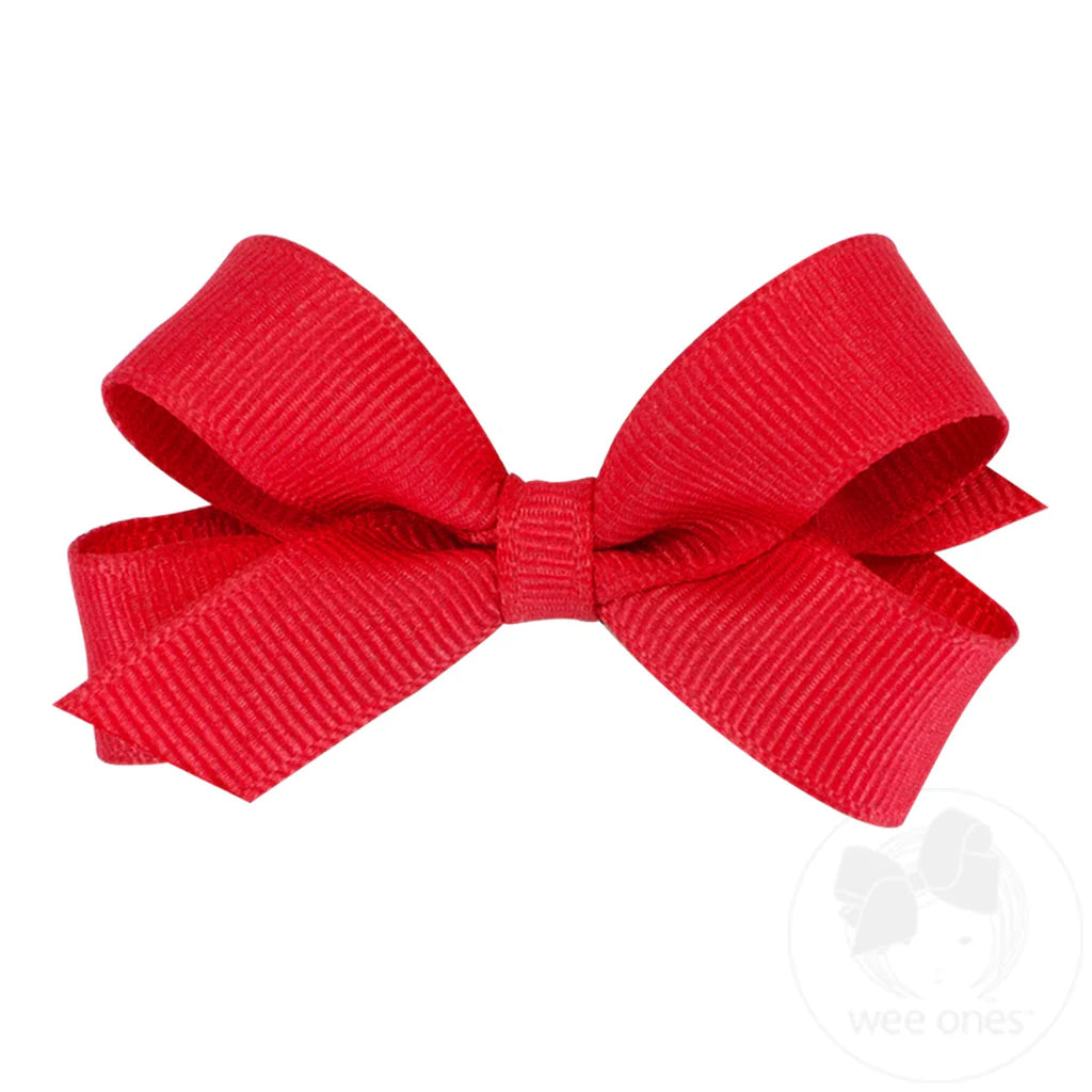 Tiny Grosgrain Bow, Red
