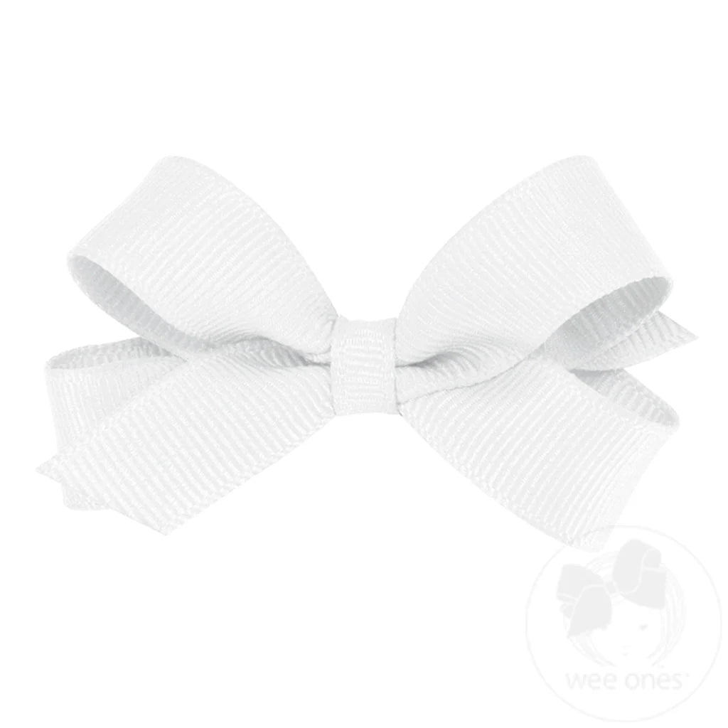 Tiny Grosgrain Bow, White