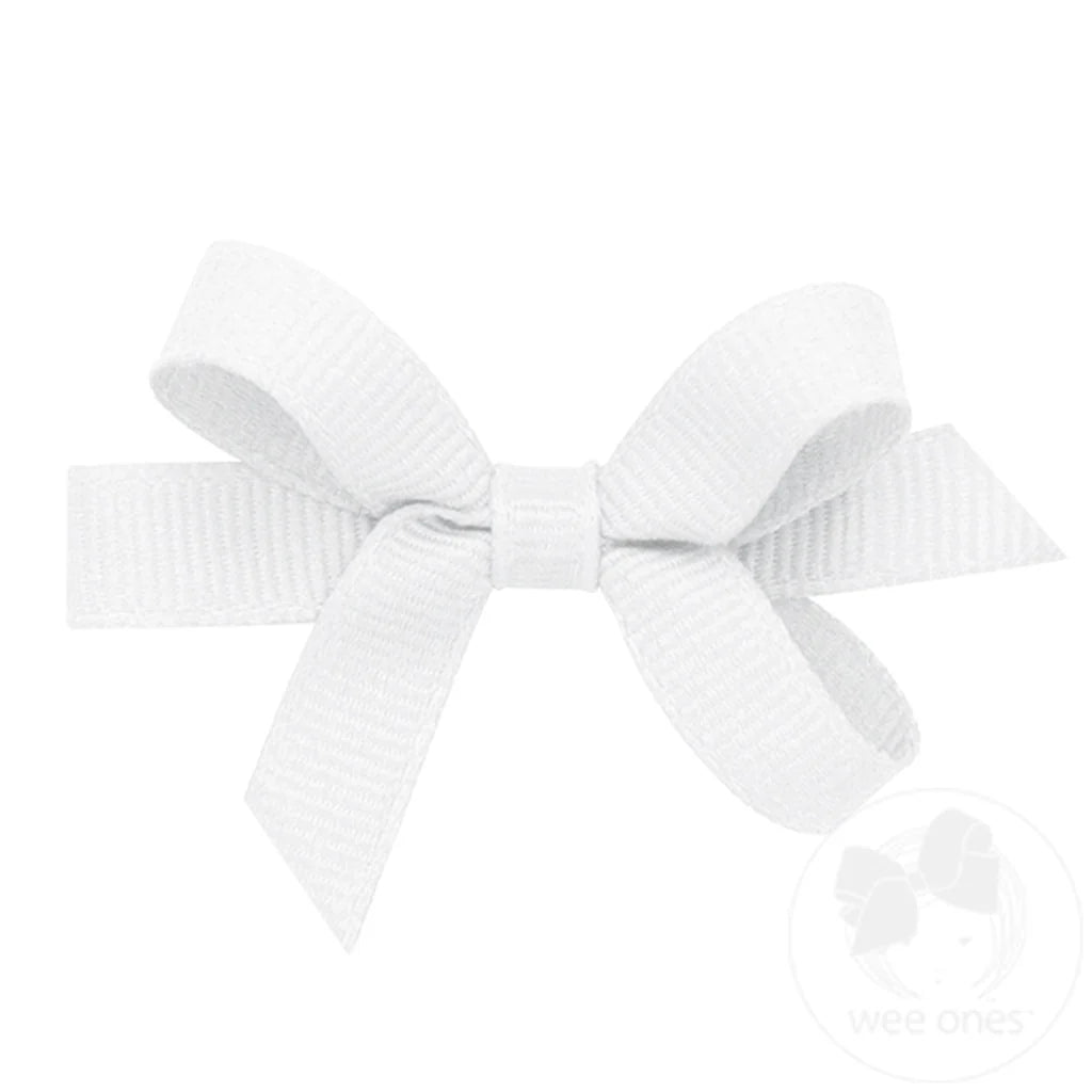 Baby Grosgrain Bow, White