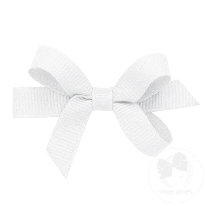 Baby Grosgrain Bow, White