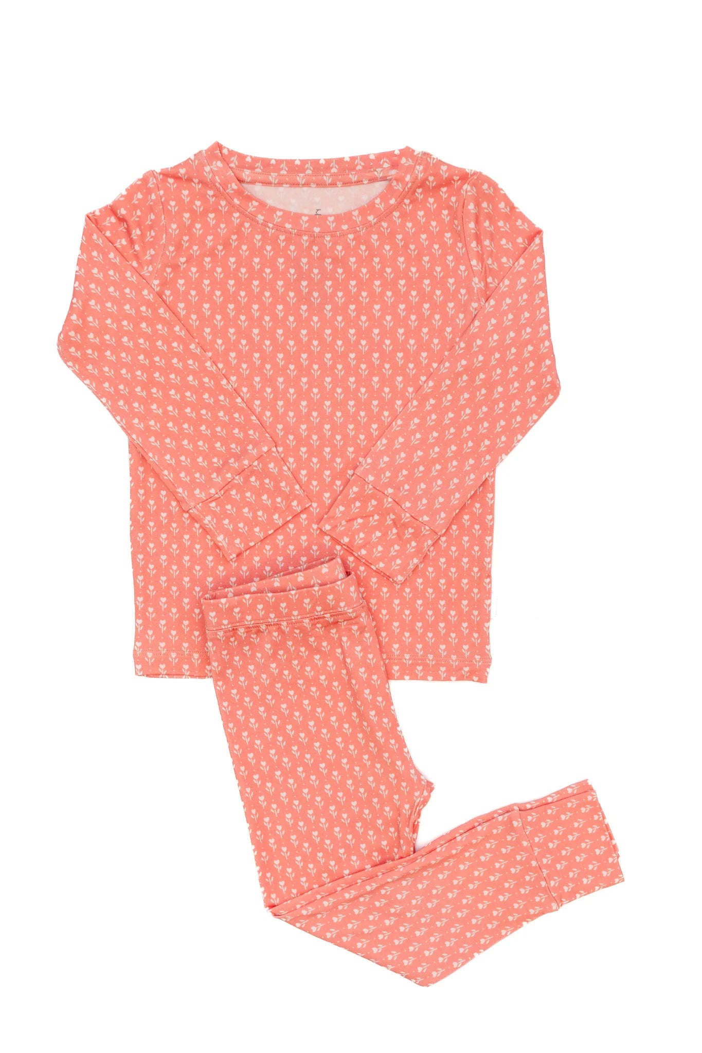 Coral Tulips Pajama Set