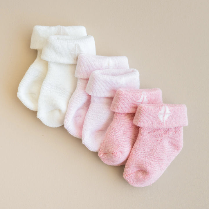 Kyte Baby 3-Pack Socks- Cloud/Sakura/Crepe