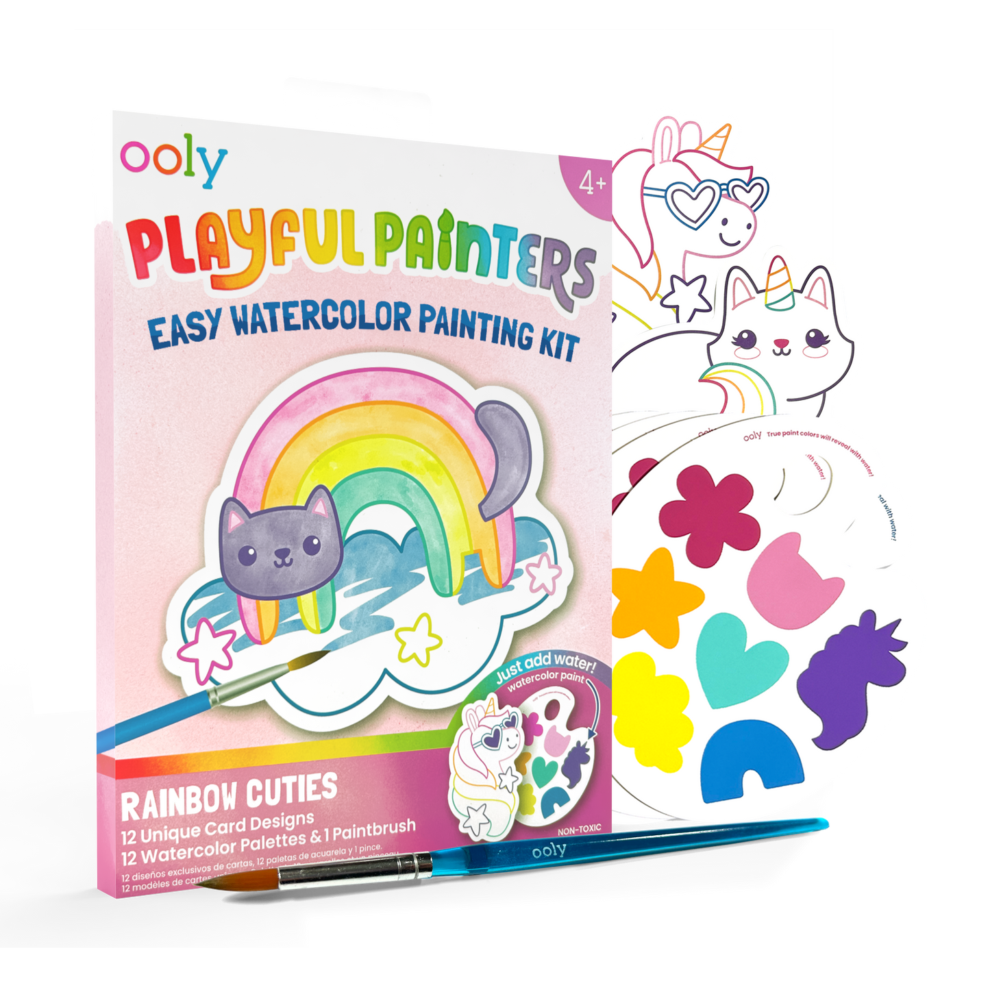 Playful Painters: Easy Watercolor Painting Kit - Rainbow Cut