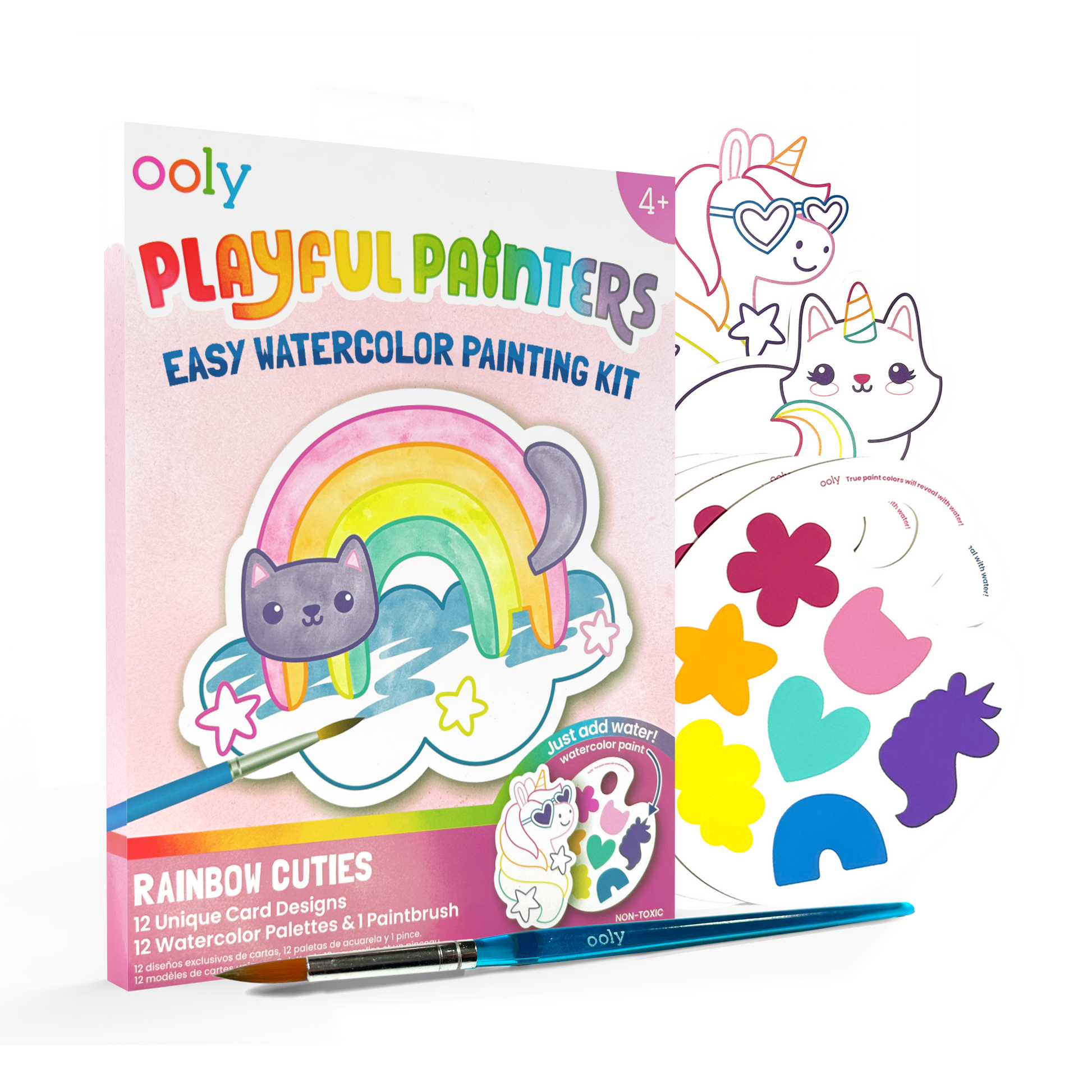 Playful Painters: Easy Watercolor Painting Kit - Rainbow Cut