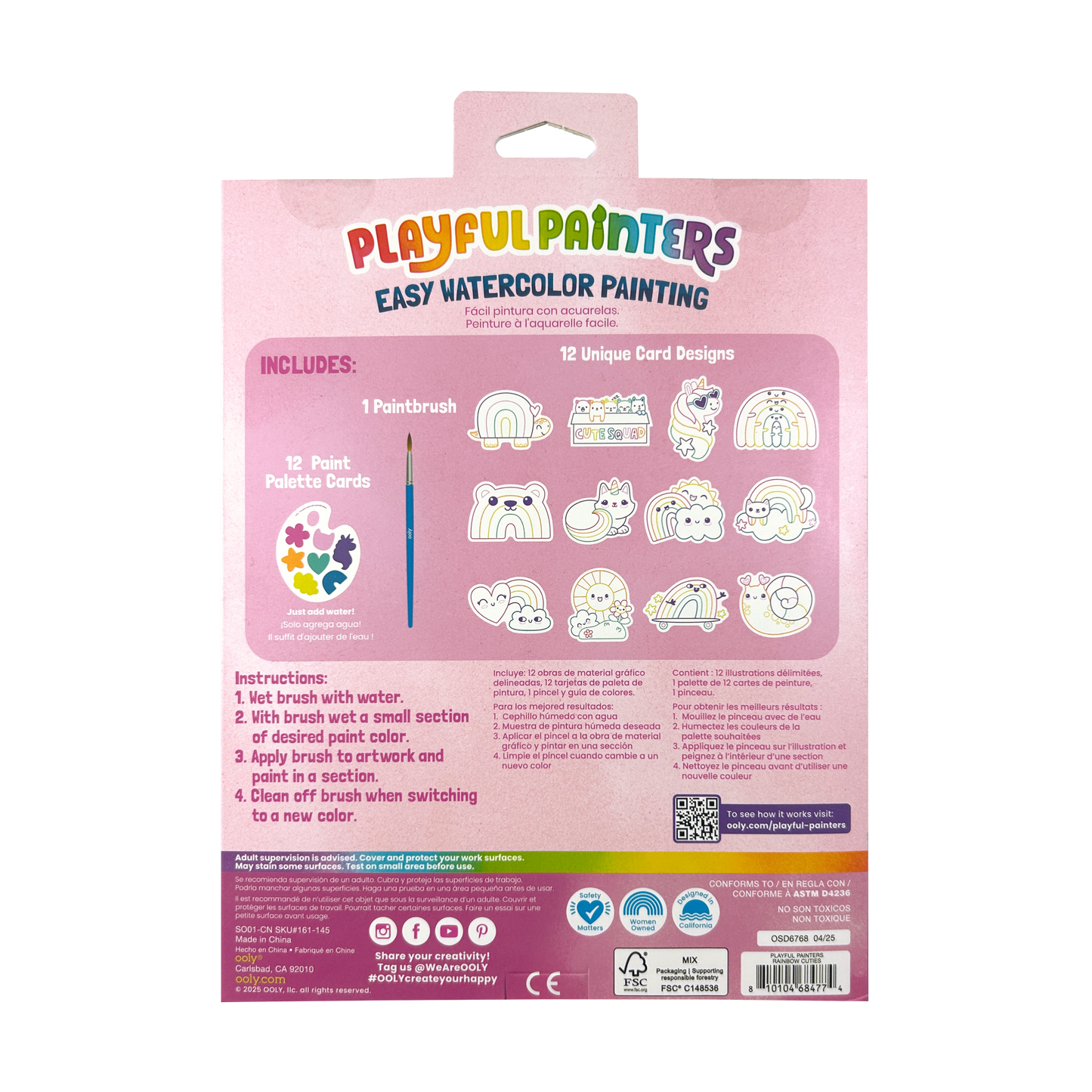 Playful Painters: Easy Watercolor Painting Kit - Rainbow Cut