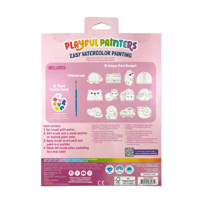 Playful Painters: Easy Watercolor Painting Kit - Rainbow Cut
