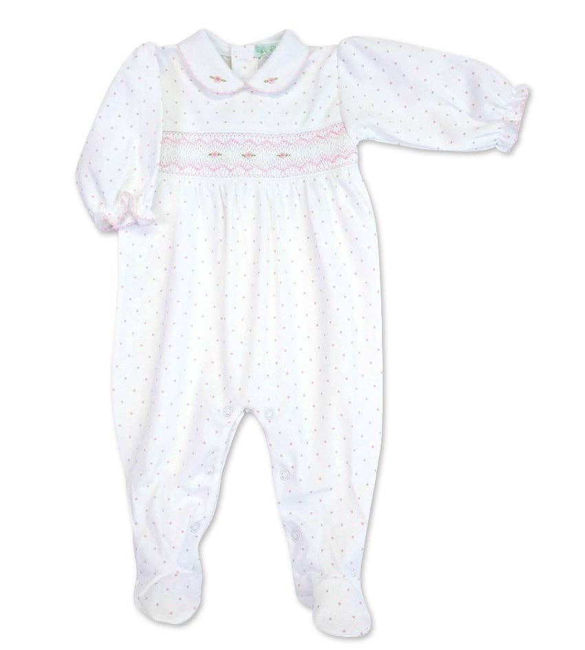Pink Dot Flower Footie
