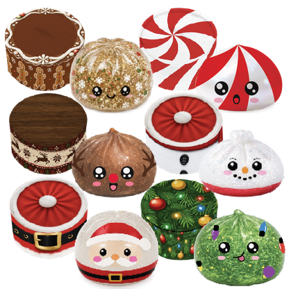 Fun Doh Christmas Dumpling Squishy Toy 12pc Holiday Display: Wholesale Price