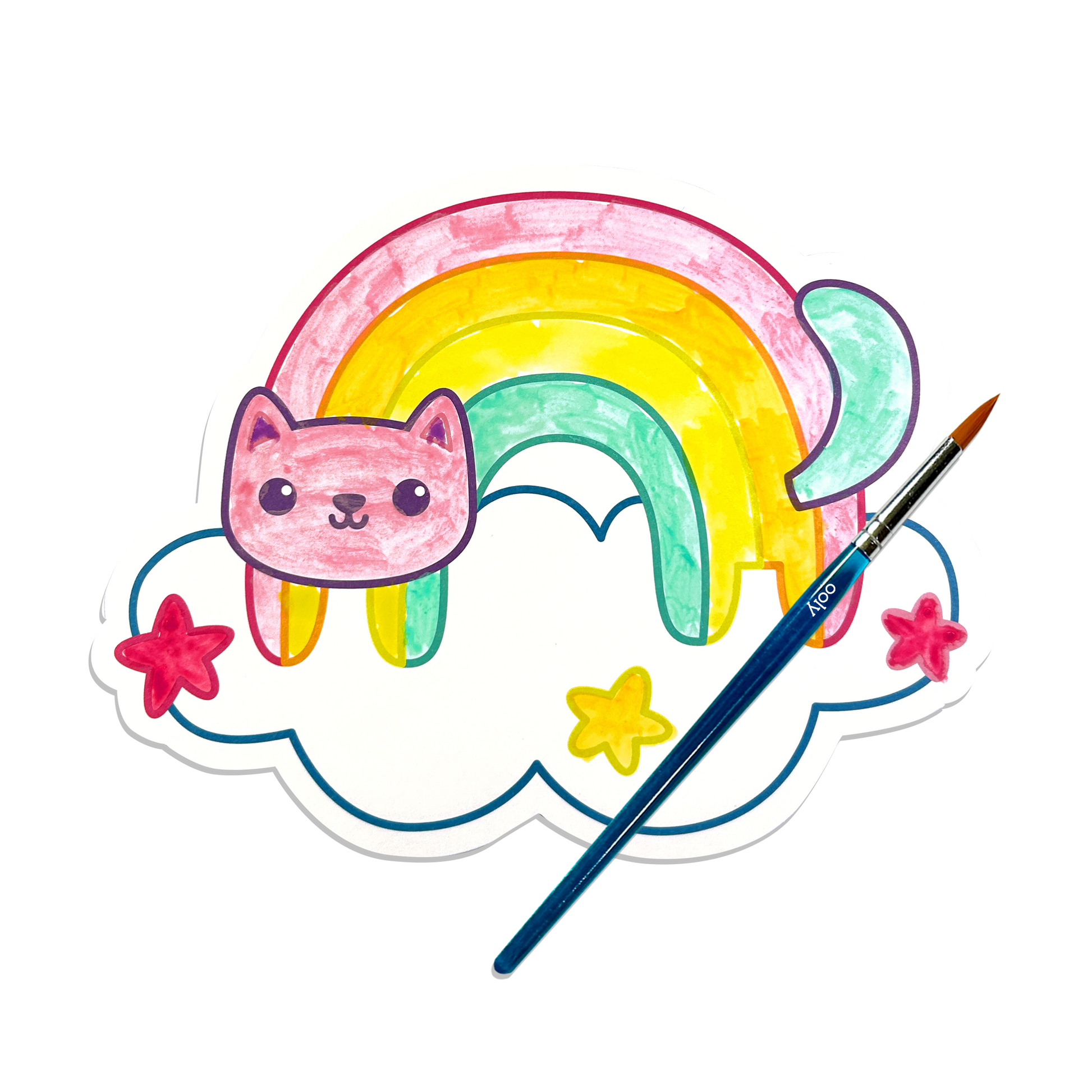 Playful Painters: Easy Watercolor Painting Kit - Rainbow Cut