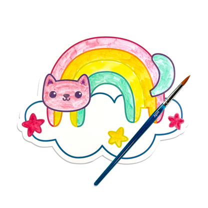 Playful Painters: Easy Watercolor Painting Kit - Rainbow Cut