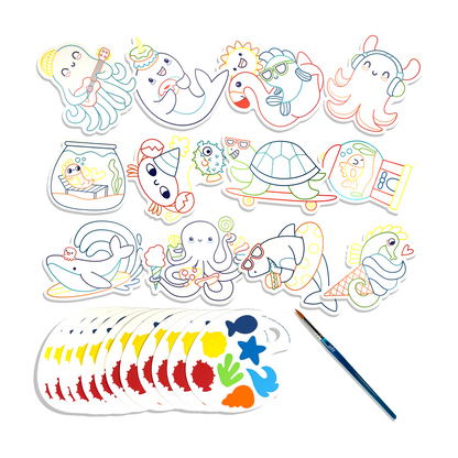Playful Painters: Easy Watercolor Painting Kit - Ocean Pals