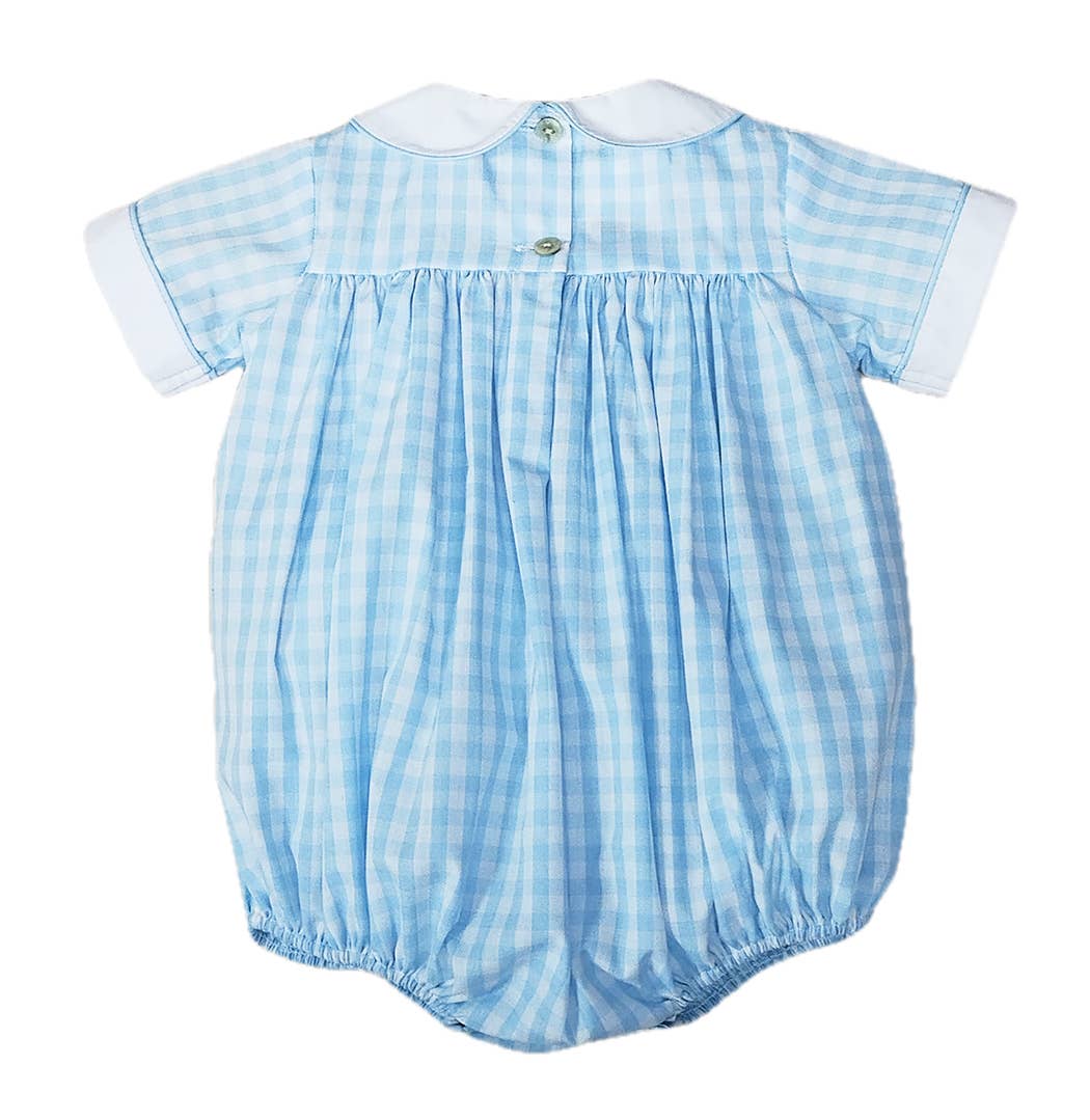 Sweet Spring - Blue Checks Hand Smocked Bubble