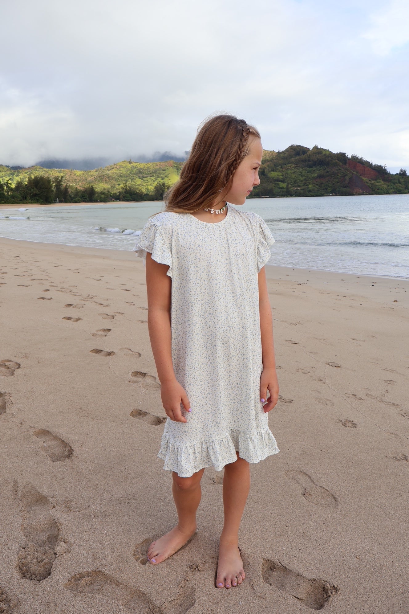 Blue Floral Nightgown
