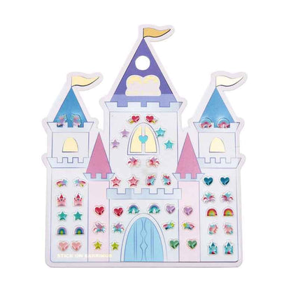 Rainbow Castle Stick on Earrings