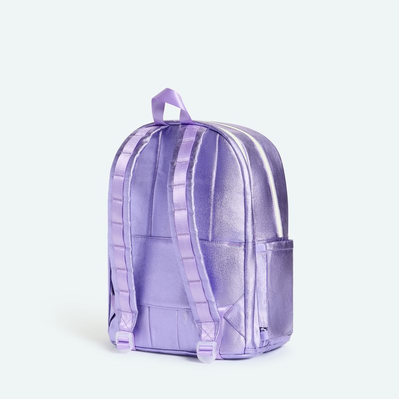 Kane Double Pocket Backpack, Lilac Quilted Sequins