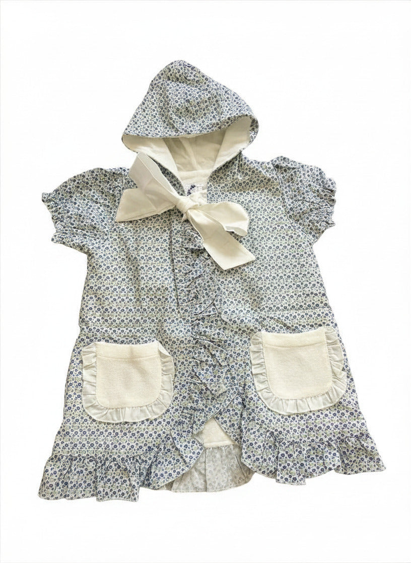 Girls Hooded Bow Coverup, Purple Poppy