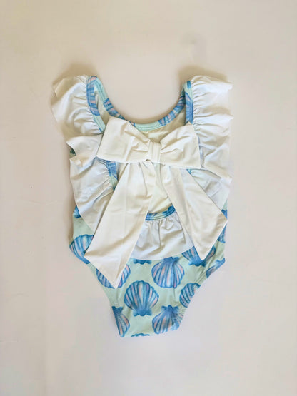 Girls Seashell Flutter Sleeve One Piece