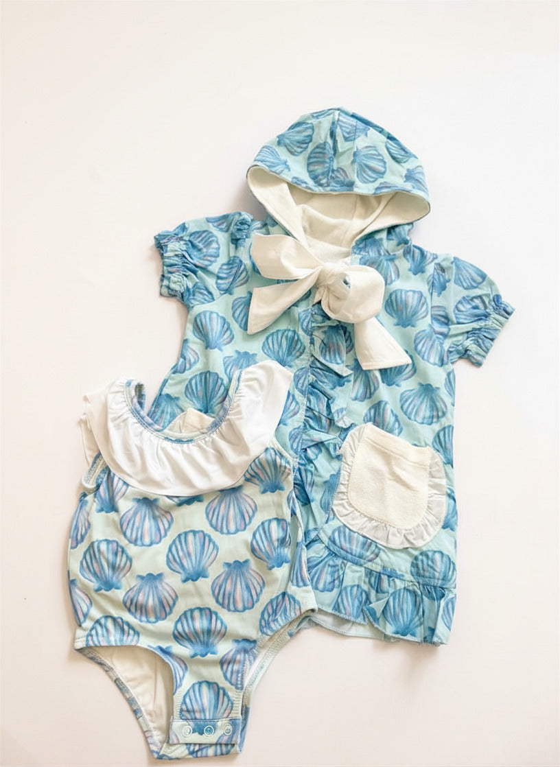 Girls Seashell Hooded Coverup