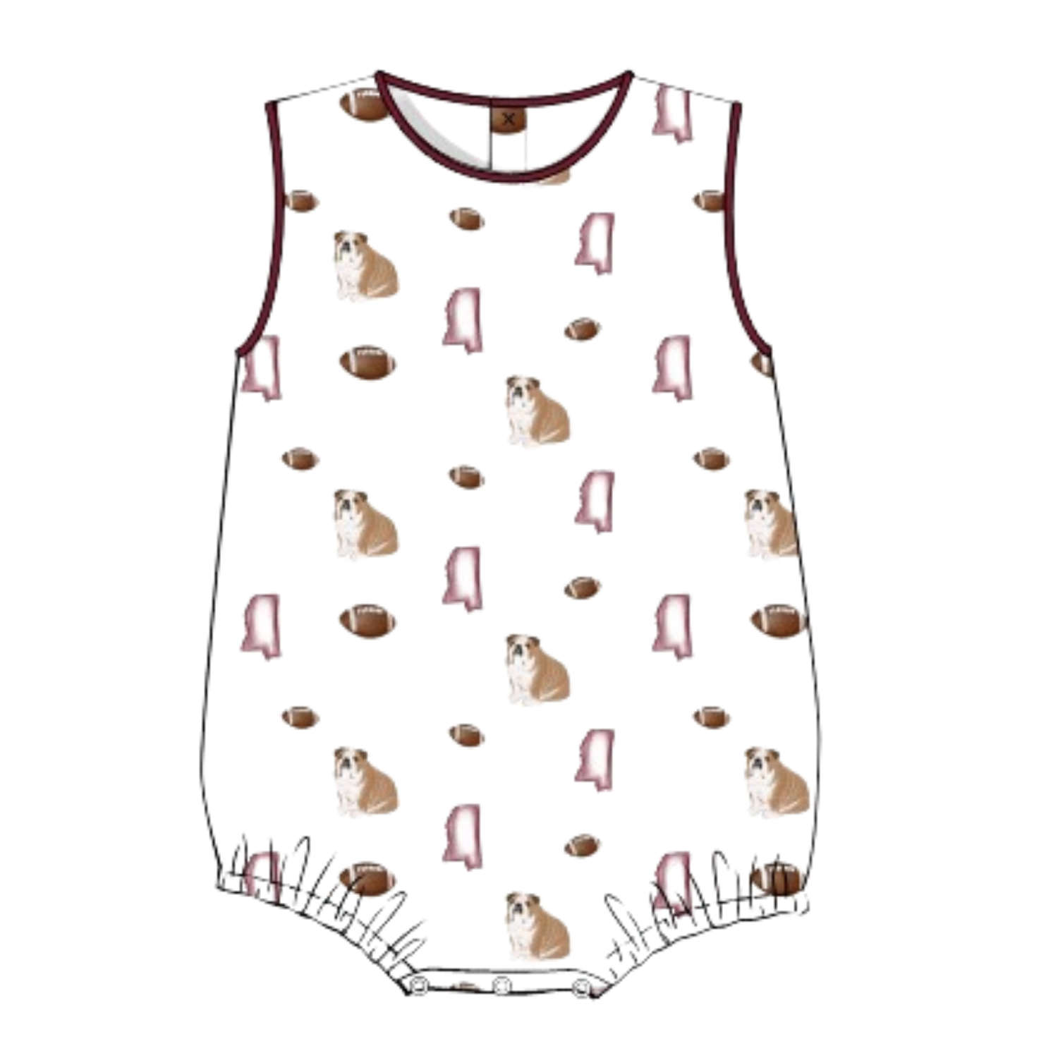 Sleeveless Maroon Bulldog Bubble