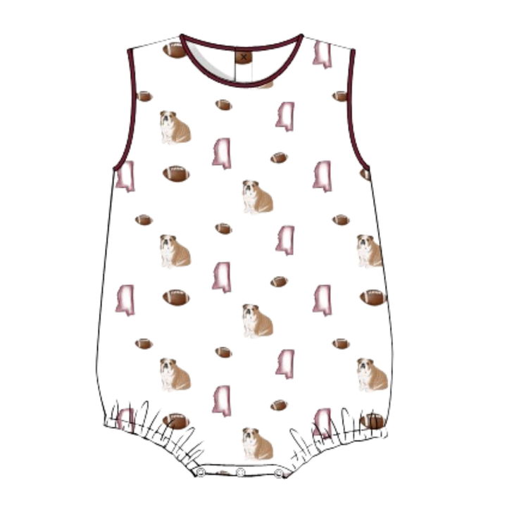 Sleeveless Maroon Bulldog Bubble