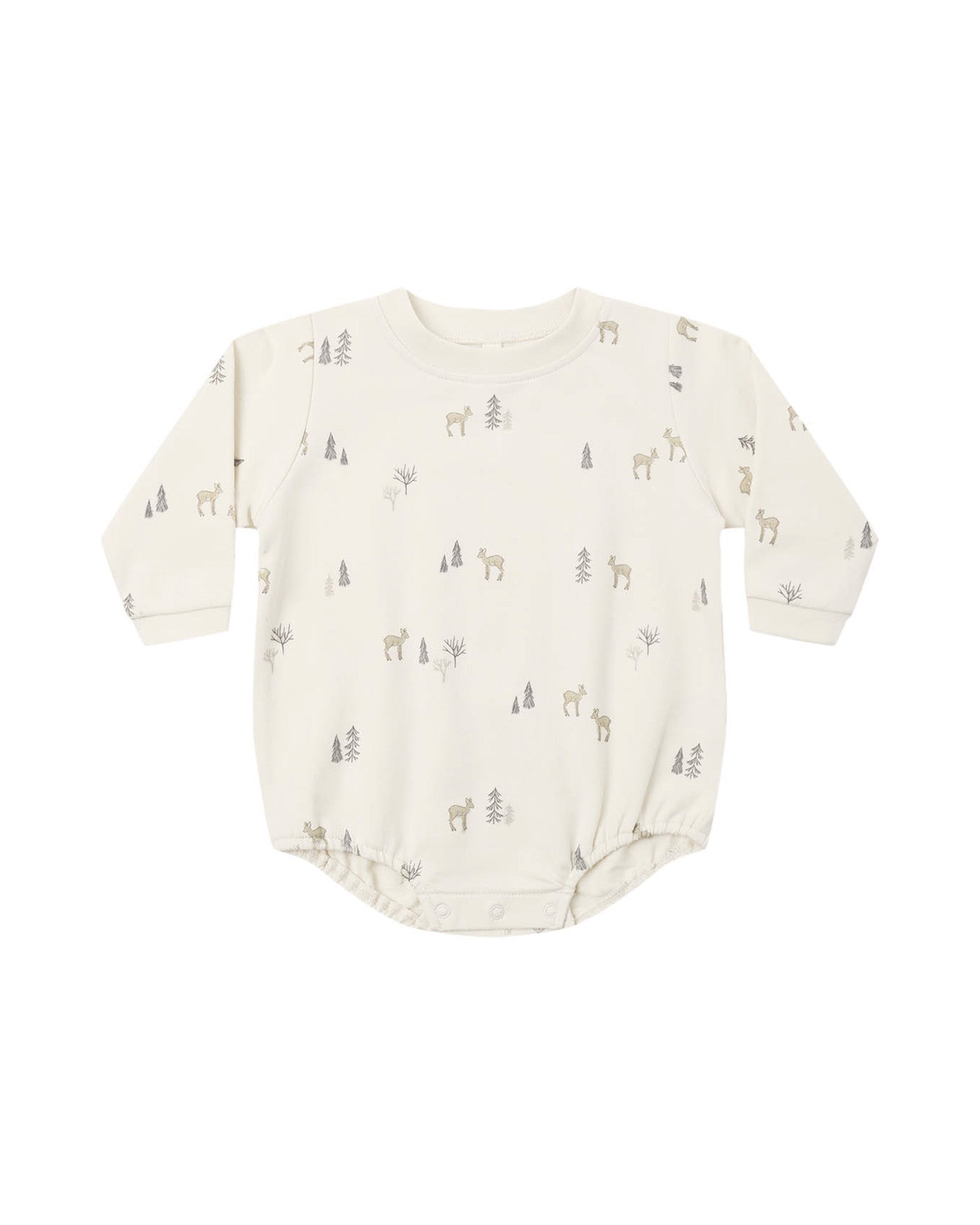 Crewneck Bubble Romper, Deer