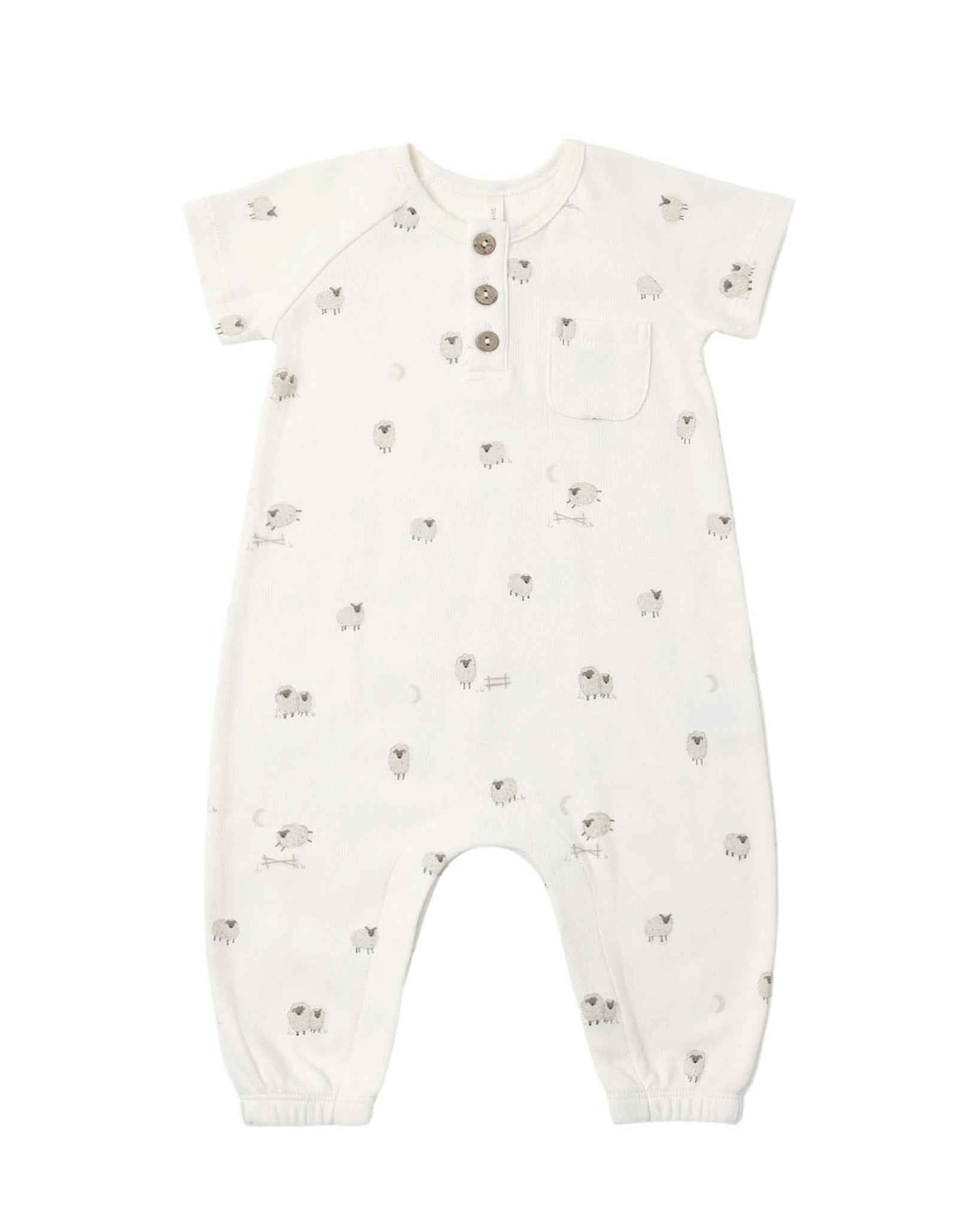 Short Sleeve Jumpsuit, Sheep