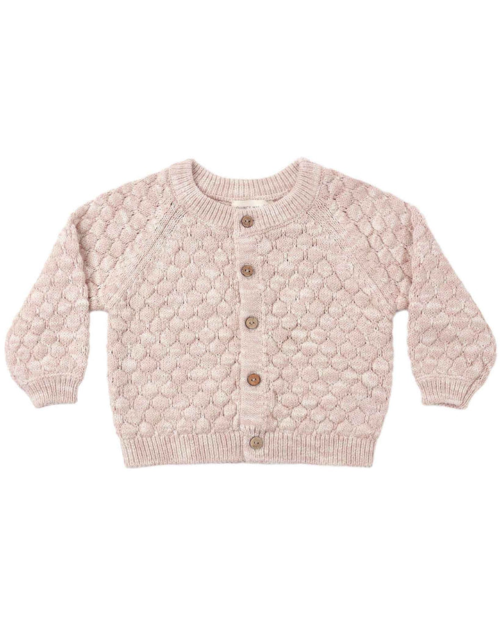 Bubble Knit Cardigan, Dusty Rose Speckle