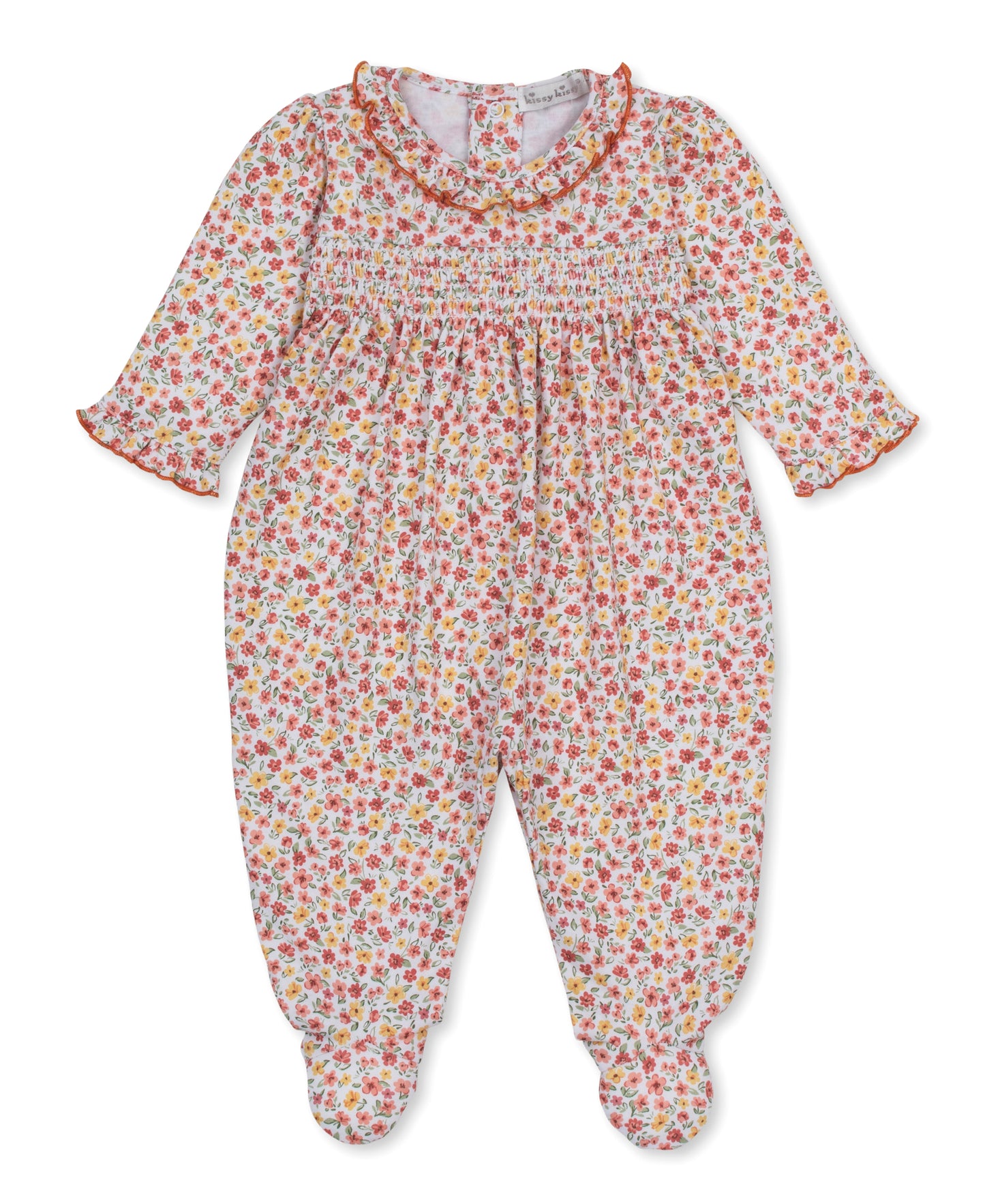 Fall Floral Garden Smocked Footie