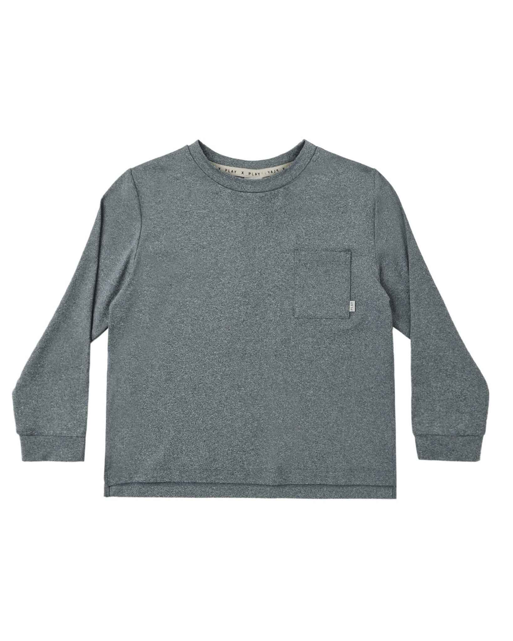 Long Sleeve Pocket Tee Heathered Midnight