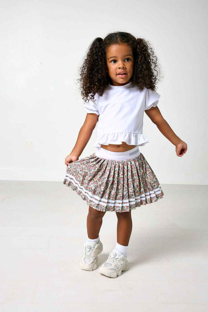Fall Floral Pleated Skort