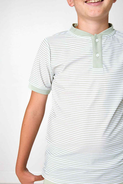Sage/White Thin Stripe Blade Shirt