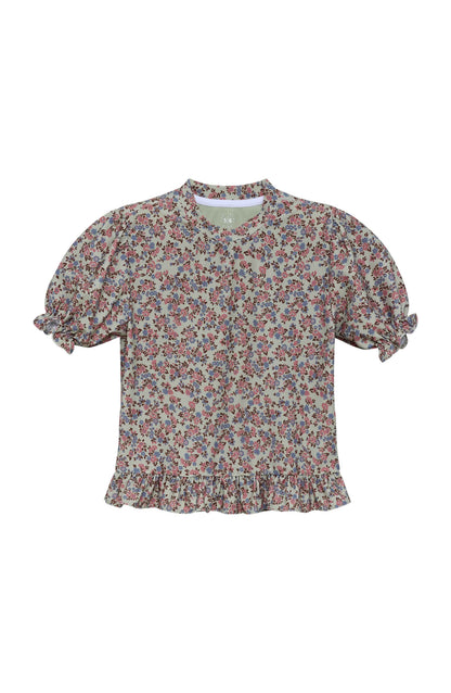 Fall Floral Ruffle Tee