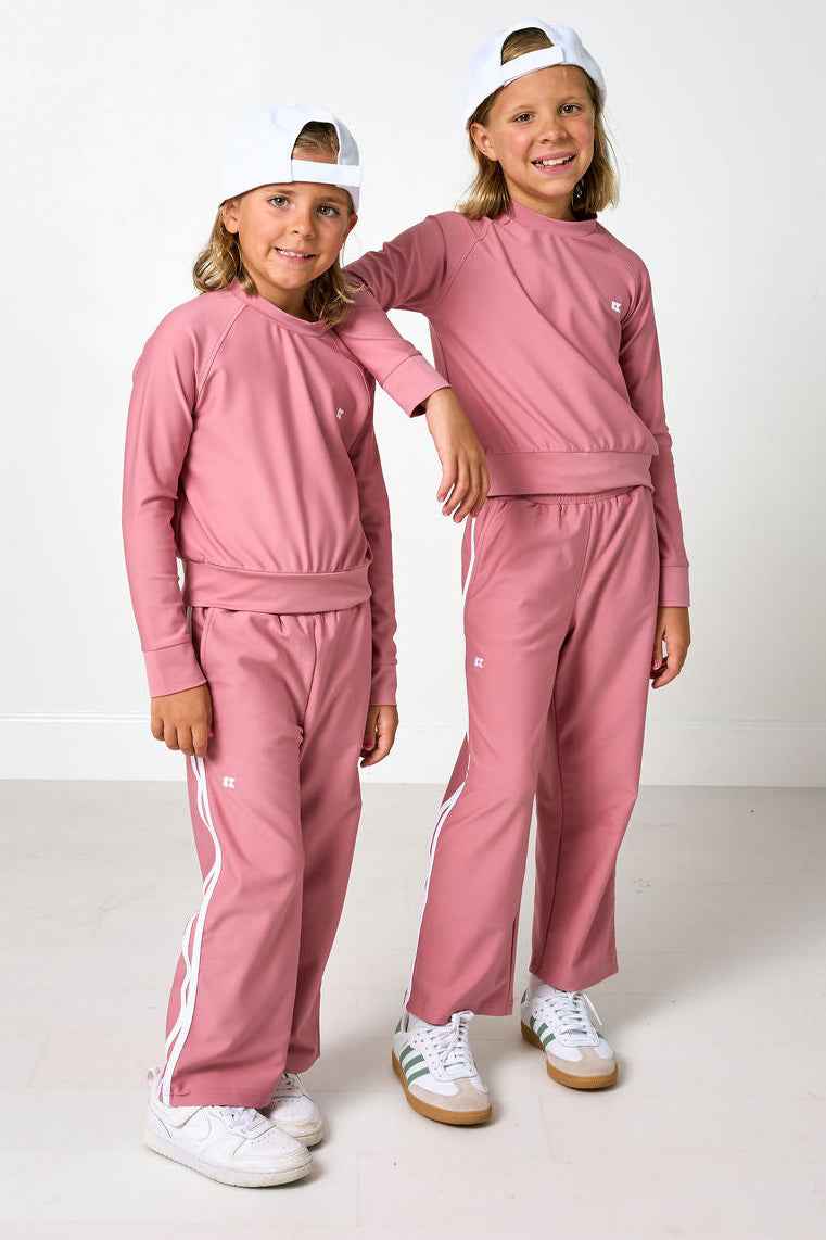 Dusty Pink Wide Leg Sweatpants