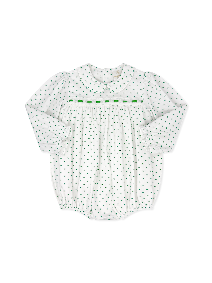 Mistletoe Green Swiss Dot Ribbon Bubble