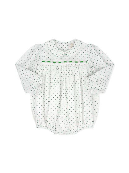 Mistletoe Green Swiss Dot Ribbon Bubble