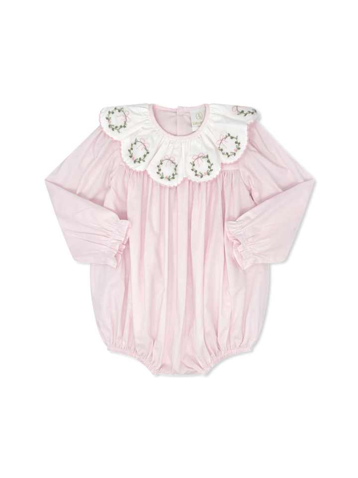 Pink Chloe Bubble with Wreath Embroidery