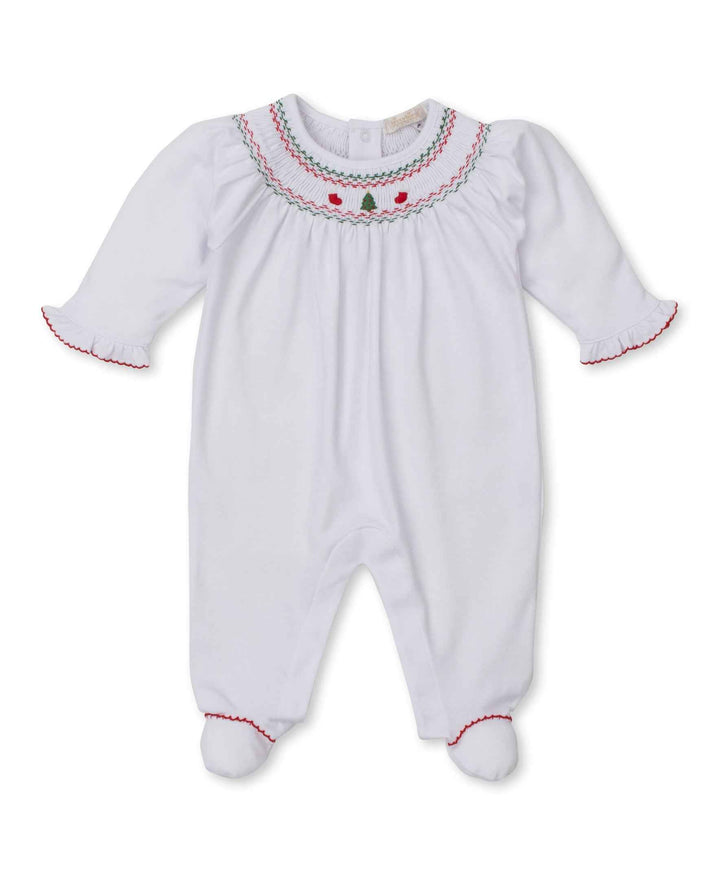 Smocked Holiday Medley Footie, Christmas Tree