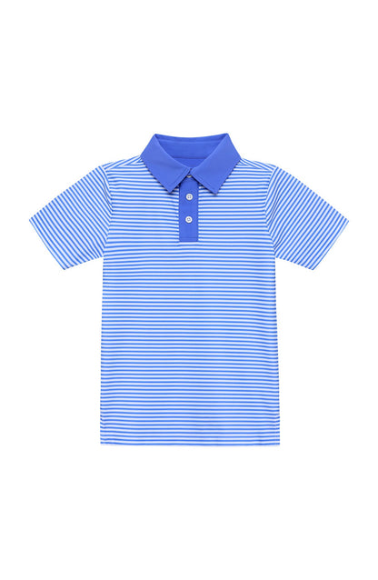 Sky Blue Thin Stripe Polo Shirt