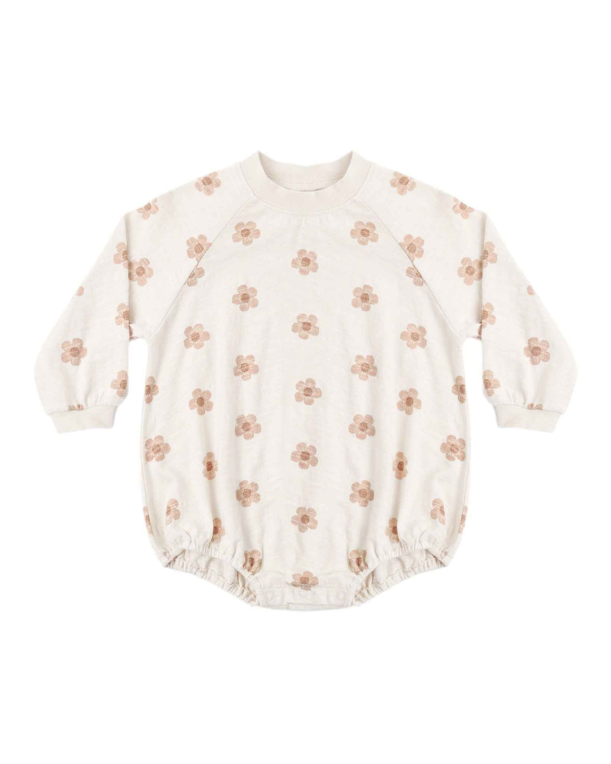 Crewneck Romper, Pink Daisies