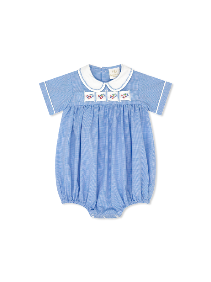 Noah Ribbon Bubble, River Royal Mini Gingham