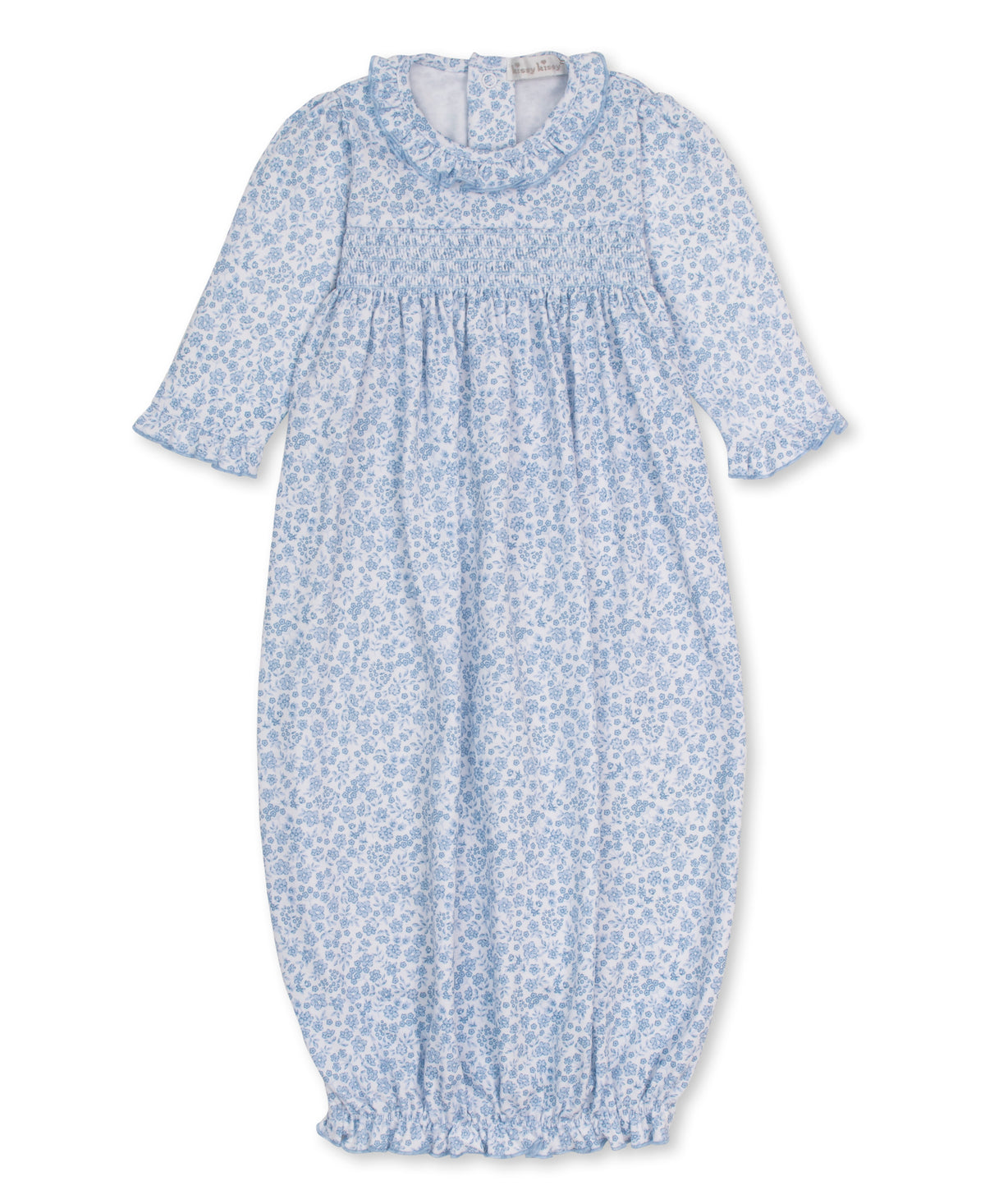 Fall Blooms Smocked Sack, Light Blue