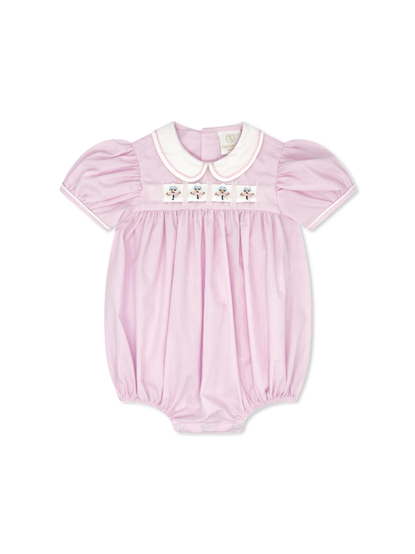 Ruth Ribbon Bubble, Baby Pink Mini Gingham