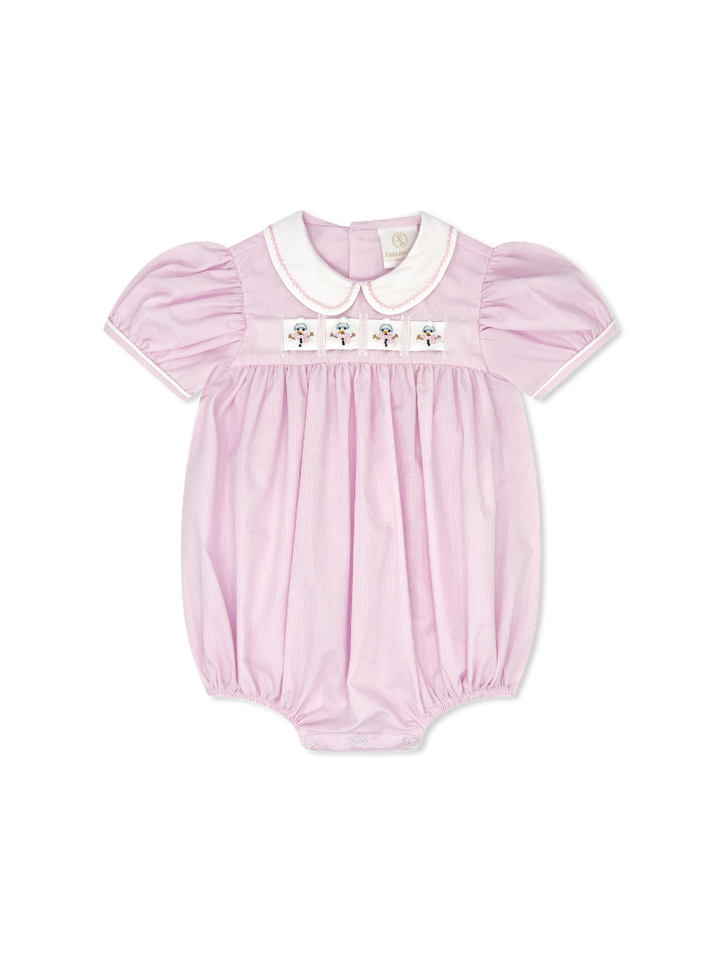 Ruth Ribbon Bubble, Baby Pink Mini Gingham
