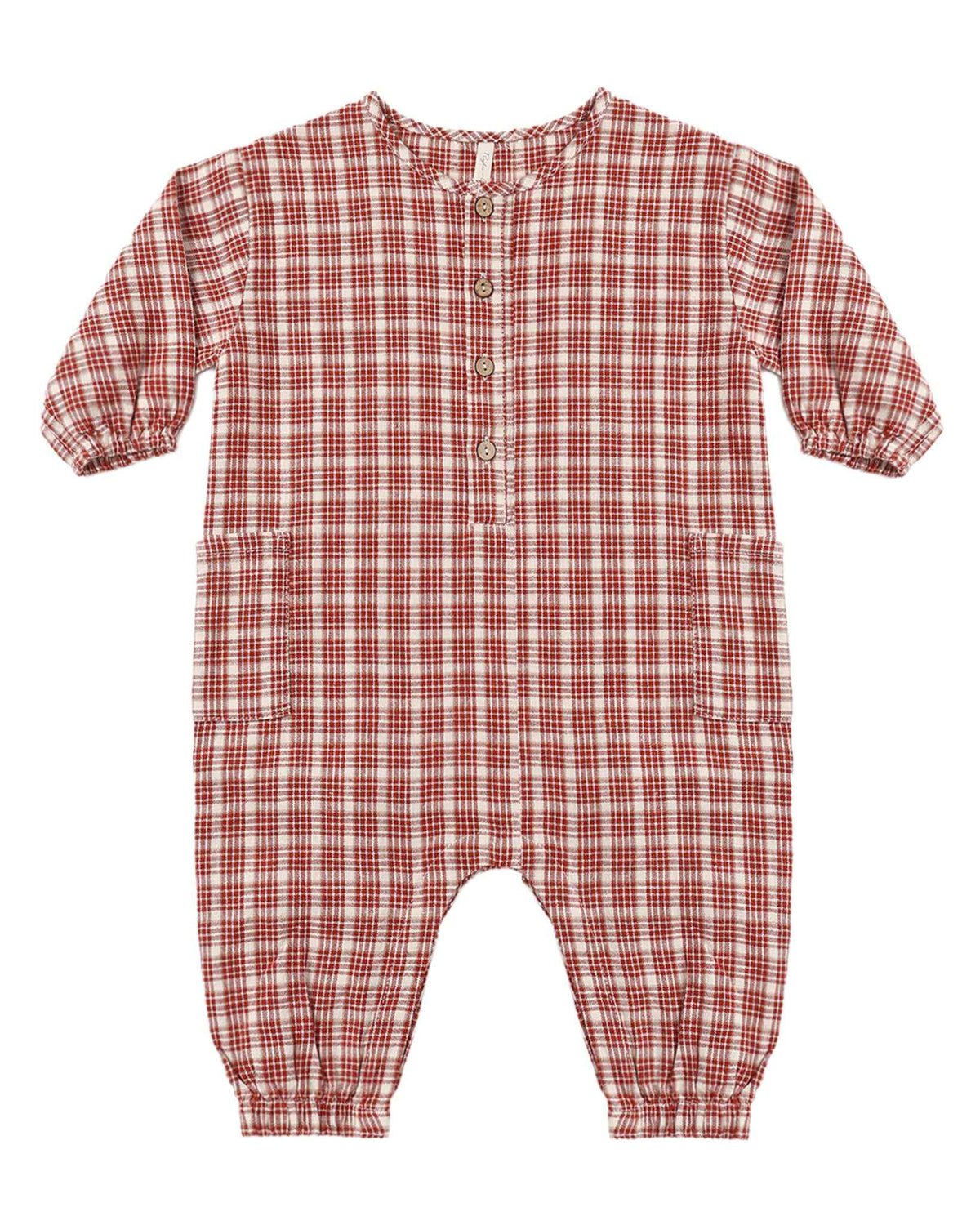 Relaxed Woven Jumpsuit, Vintage Plaid