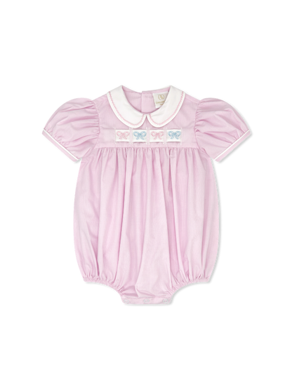 Ruth Ribbon Bubble, Baby Pink Mini Gingham