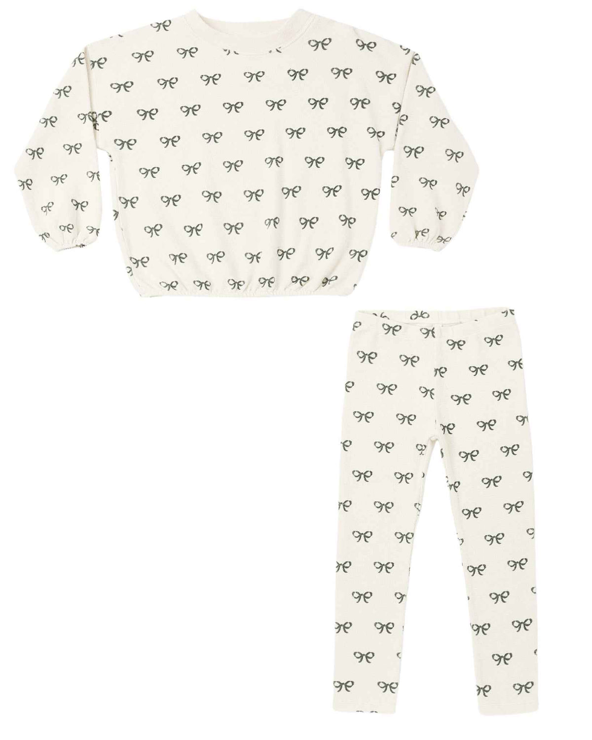 Spongey Knit Set, Evergreen Bows