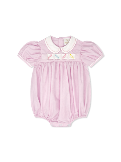 Ruth Ribbon Bubble, Baby Pink Mini Gingham